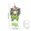 Easter Bunny Wreath Door Hanging Decoration - Cartoon Theme Artificial Plant Easter Front Door Decor