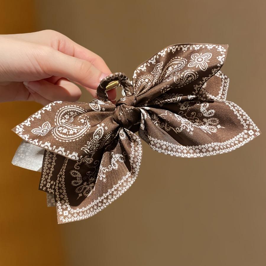 1pc Elegant Coffee Brown Bow Hair Claw Clip for Women - Bohemian Style, Large Size, Perfect for Daily Commute & Parties