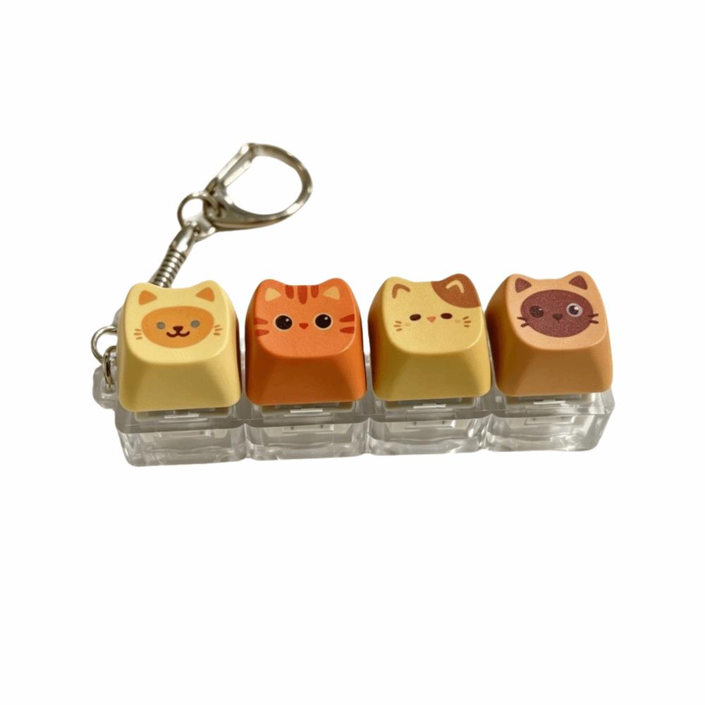 Süße Katze Tastatur Fidget Schlüsselanhänger Fingerknopf Tastenkappe Mechanische Tastenkappe Schlüsselring Anhänger