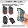 QBUC For Jeep Key Fob Cover With Keychain Flip Key Case For     2018 Jeep Wrangler Gladiator JLU JL Rubicon JT (Blue)