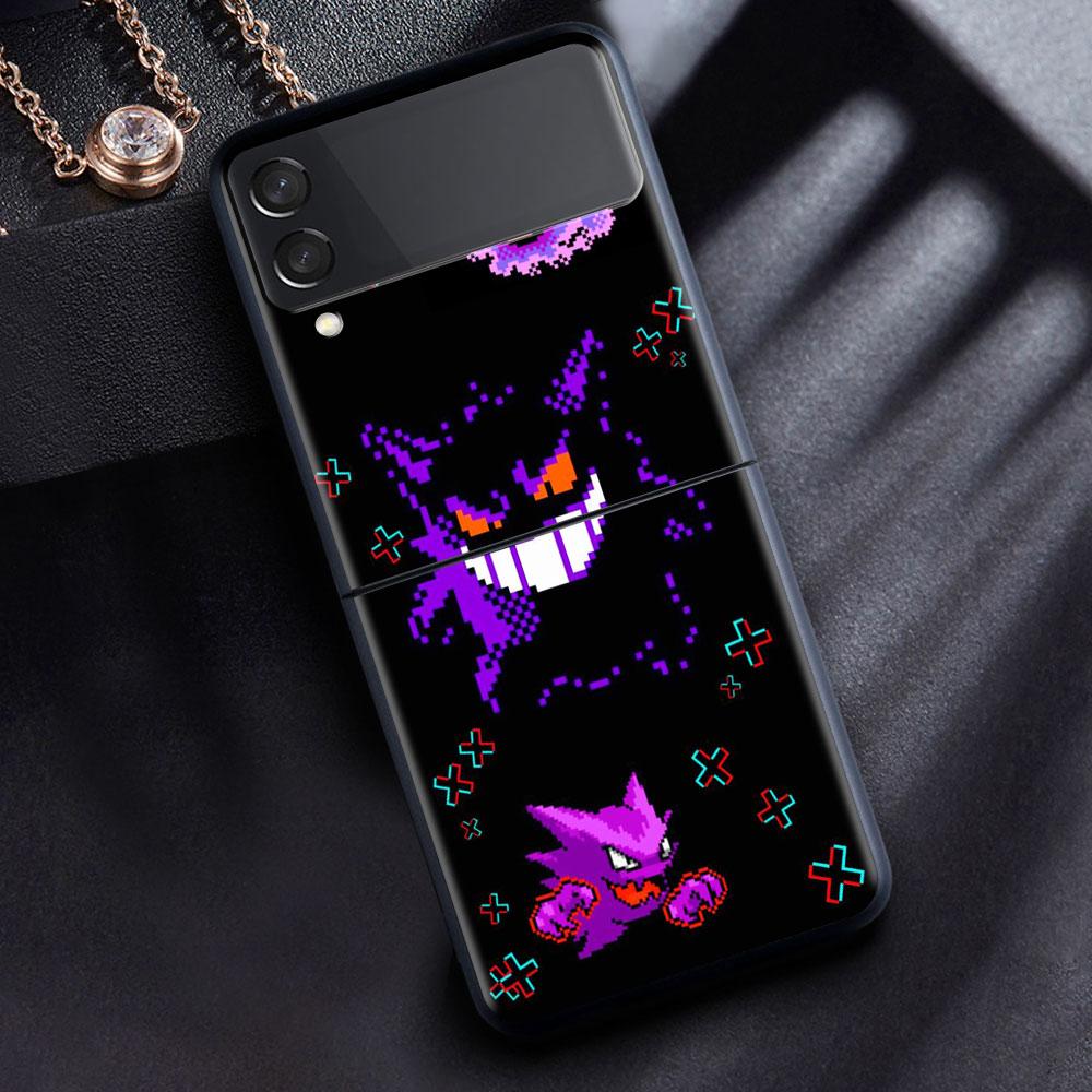 

Чехол для телефона с рисунком «Покемон Япония» для Samsung Galaxy Z Flip 3 4 5G, модный Z Flip3, роскошный черный жесткий чехол для телефона Samsung Z Flip4 5G