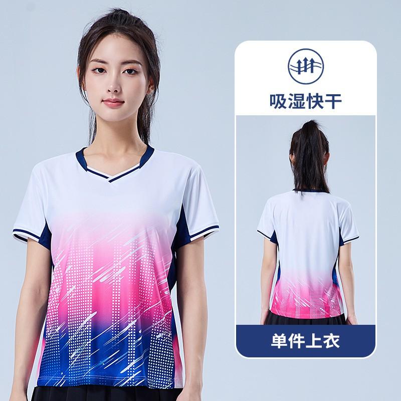 Quick-Dry Badminton Shirt Unisex Short Sleeve Training Top Tennis Ping Pong Sports Wear