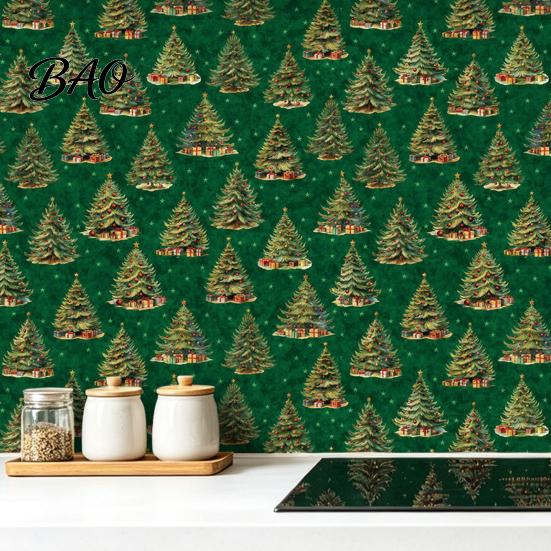 Removable Wall Stickers for Holiday Party Christmas Tree Decals, Large Pine Backdrop Sticker, Peel And Self Adhesive Paper Bedroom Stick Art