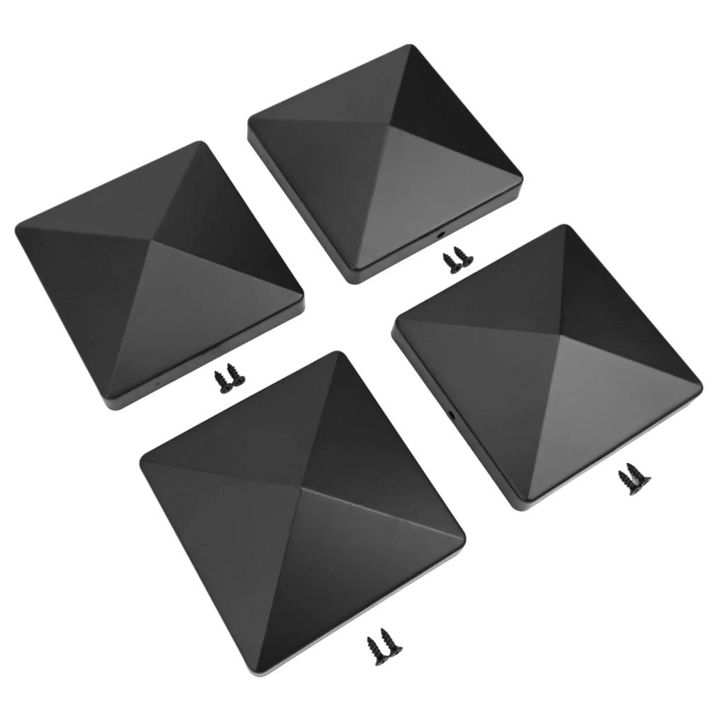 4x4 Post Cap Black Plastic Pyramid Cap Outdoor Use Home Improvement Easy Installation Fade Resistance Material