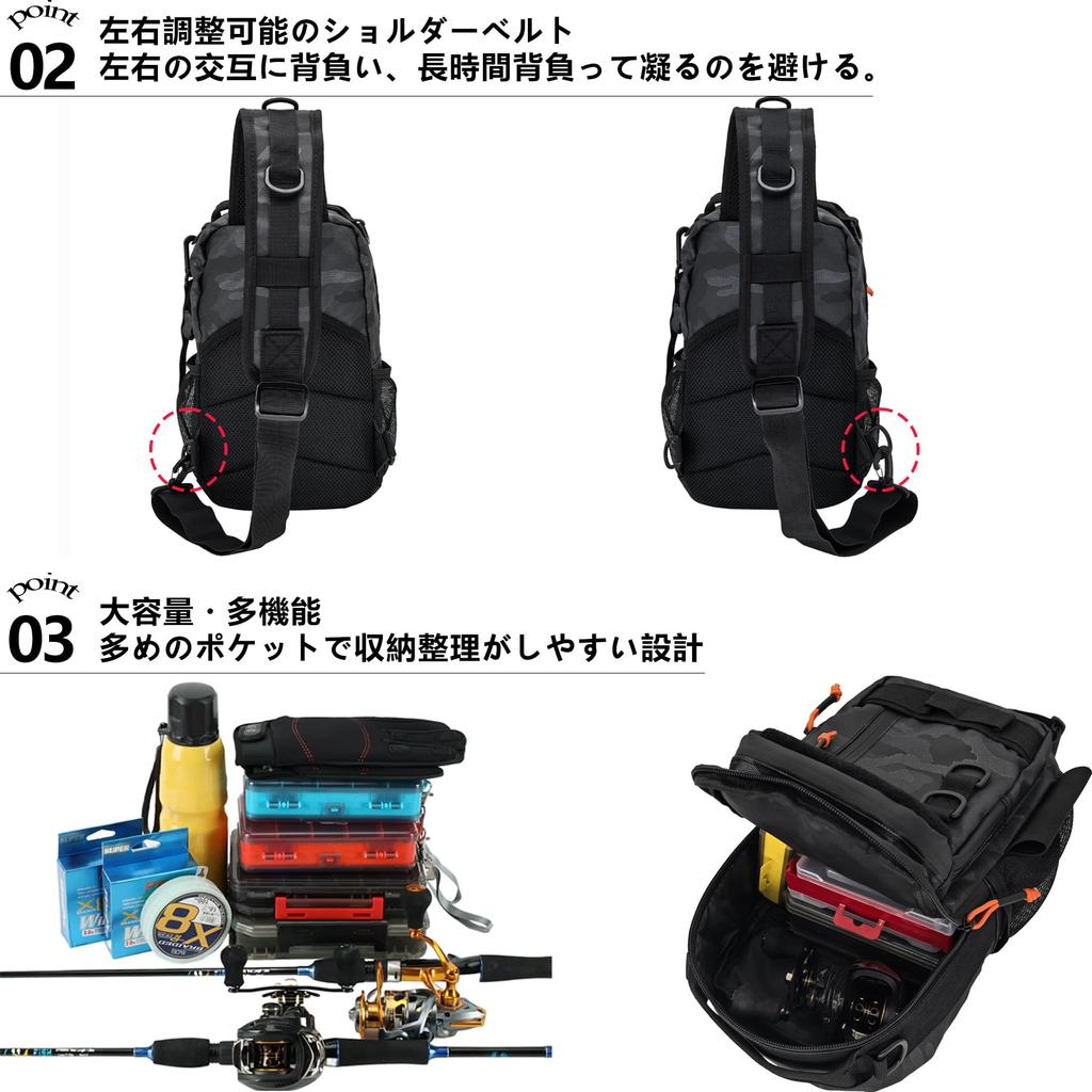 Multifunctional Fishing Medium to Small Large Reversible Shoulder Body Suitable for Stream and Outdoor Activities [HAKAWAFLY] Bag, Size,