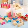 1:12 Model Bedroom Living Room Furniture Wooden Closet Bed Table Micro Landscape Dollhouse Decor Ball Joint Dolls Accs