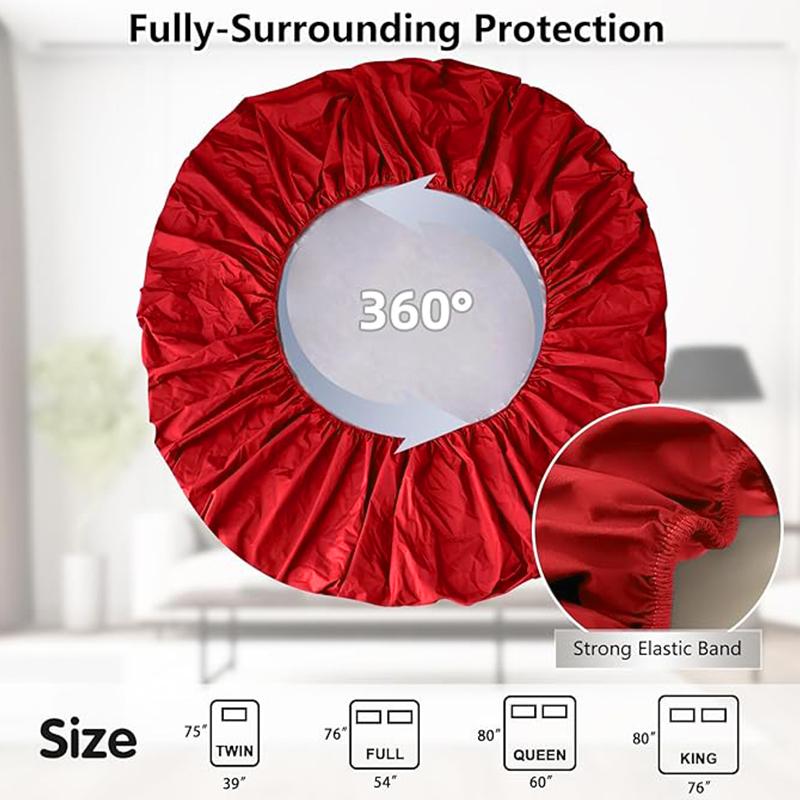 High Quality Waterproof Mattress Protector Solid Color Bed Sheet Deep Pocket Fitted Sheet Bedspread with Elastic Bands Sheets Sofa Cover