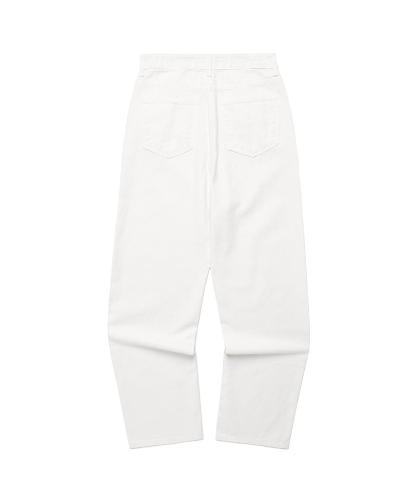 PLUNASTUDIO Semi-Wide Denim Pants_White