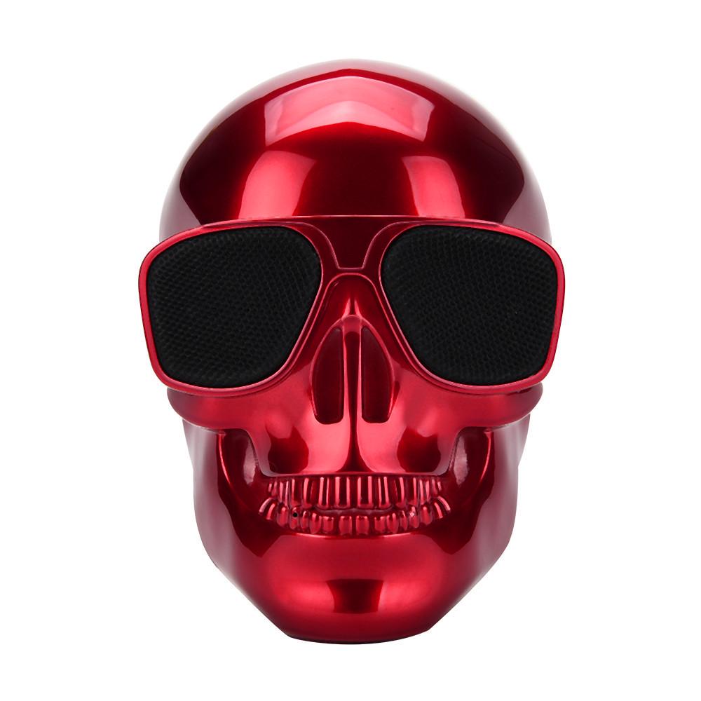 Plating Skull Přenosný bezdrátový reproduktor Bluetooth Mini Subwoofer Stereo s DSP kompatibilní s telefonem/PC Outdoor Car Waterproof Audio