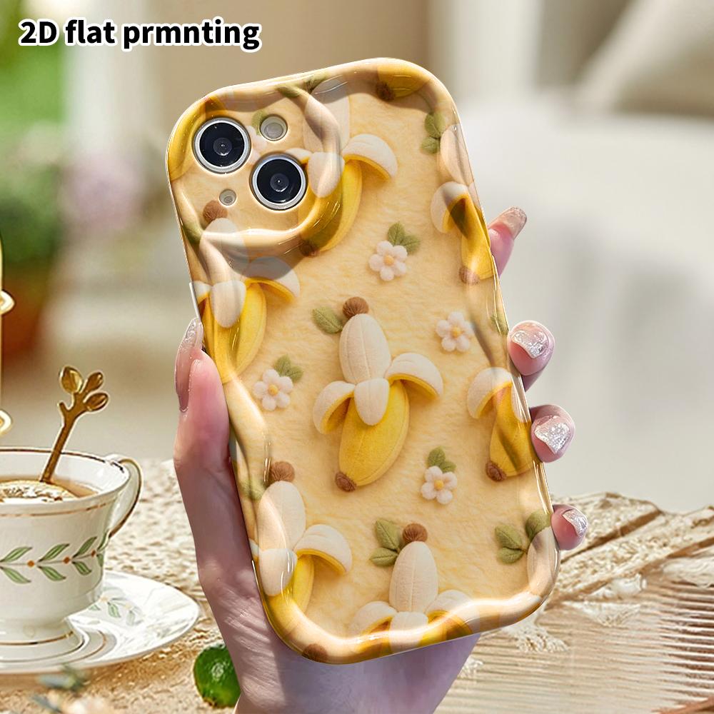 Phone Case: 2D flat, fits iPhone 18, 17, 16, 15, 14, 13, 12Pro protective case, banana felt, perfect Christmas and Halloween holiday gift