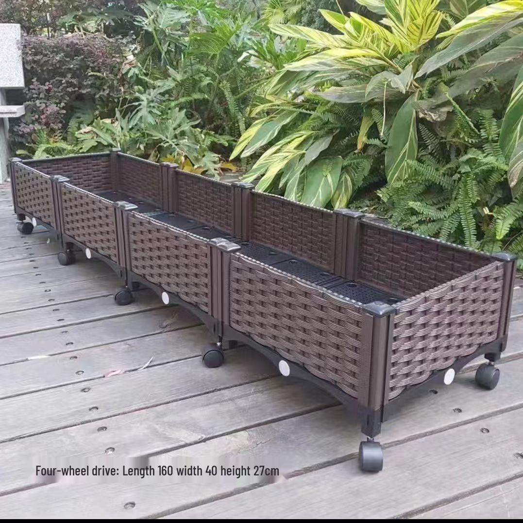 

Очень большой ящик для овощей с желтой окантовкой для крыши и балкона