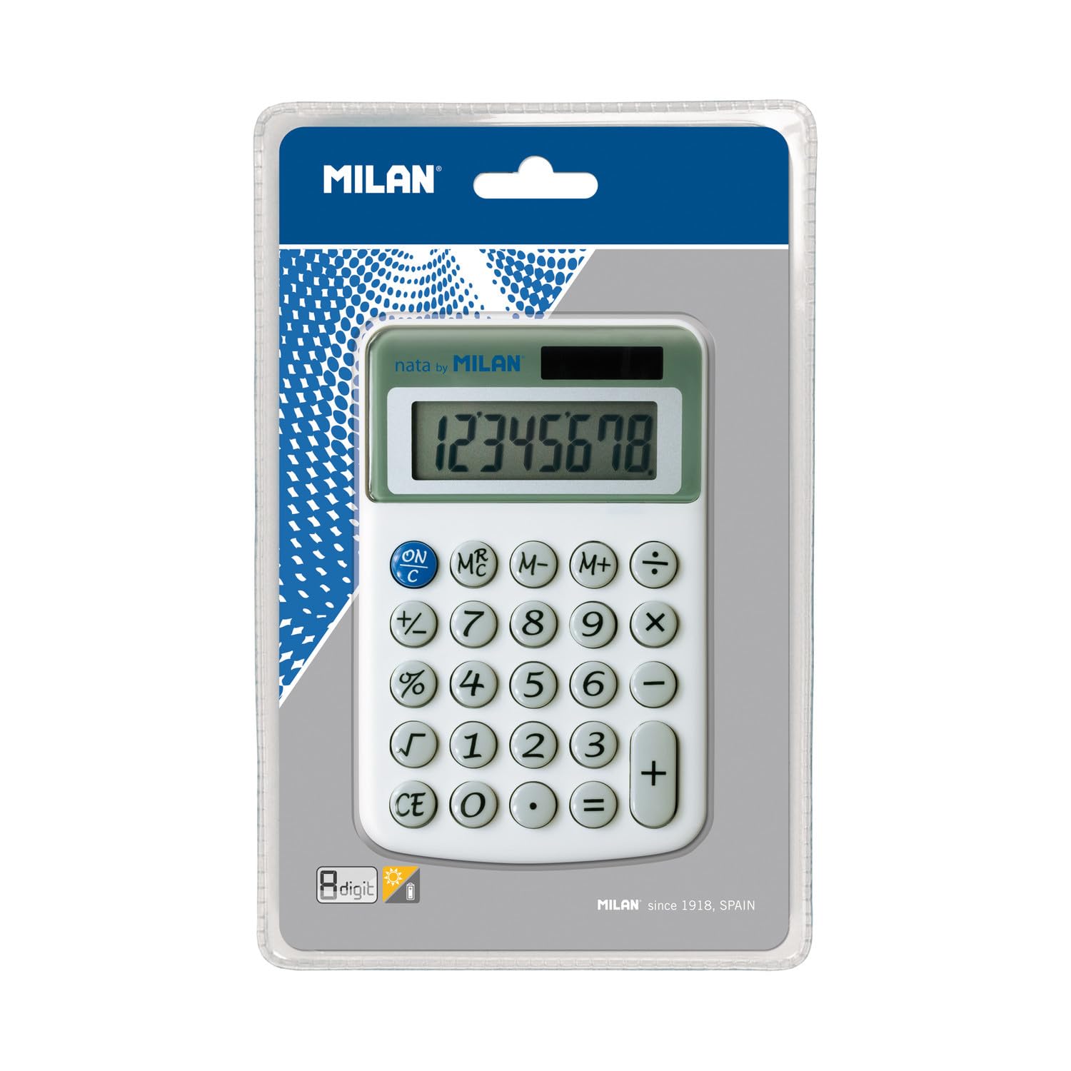

Milan MLN40918BL 8-Digit Calculator, White, білий
