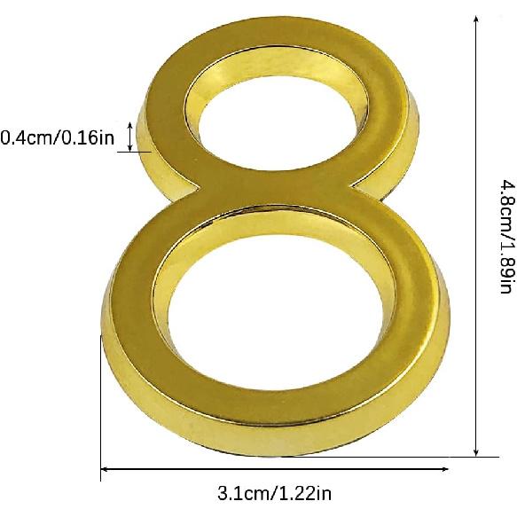 Pack of 20, Self Adhesive Golden Waterproof Mailbox Numbers 0-9, lyfLux Door Address Number Stickers For Apartments, Hotel, Offices, Decoration
