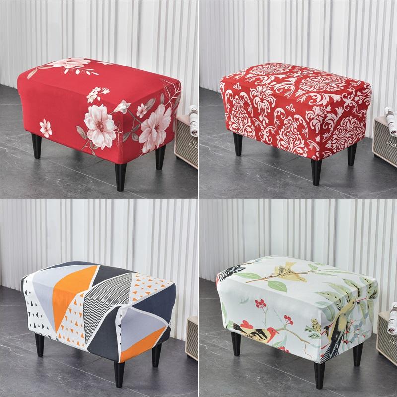 

Чехол на подставку для ног с цветком, прямоугольная эластичная съемная подставка для ног, складной стул для хранения, защита для мебели, чехлы для диванов