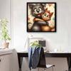 New Arrival 5D DIY Full Circle Diamond Painting "Cat and Dog Hug" Embroidery Cross Stitch Home Decor Gift