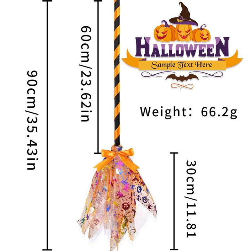 Halloween Witch Broom Dress Up Dance Party Supplies Cosplay Plastic Flying Broomstick Props For Masquerade Halloween