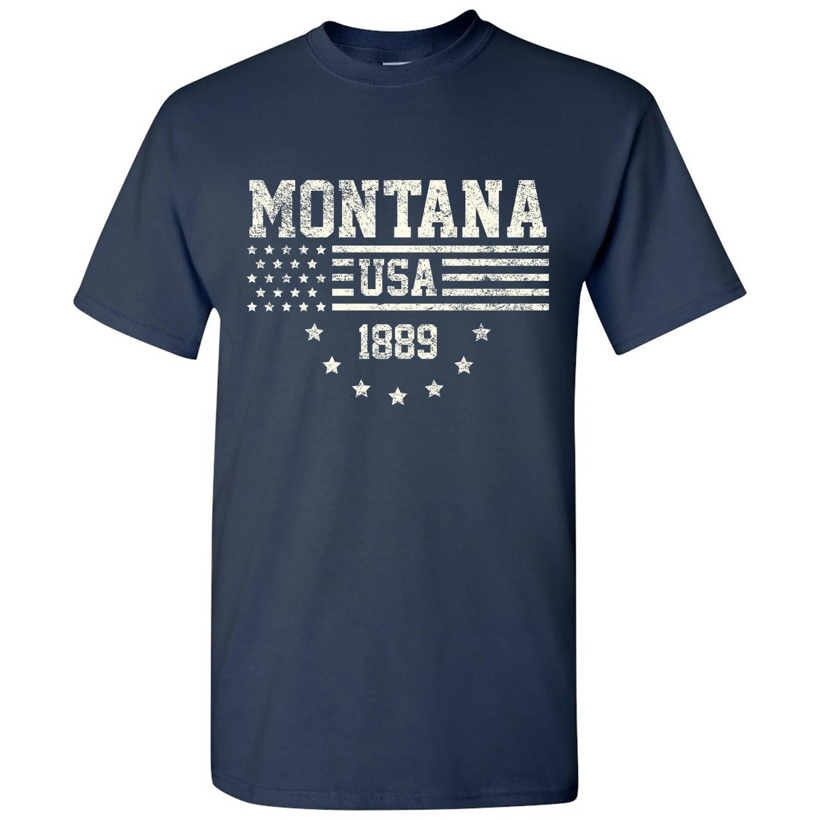 Флаг США Штат Монтана 1889 - Футболка с гордостью за founding state Америки - Темно-синий XL