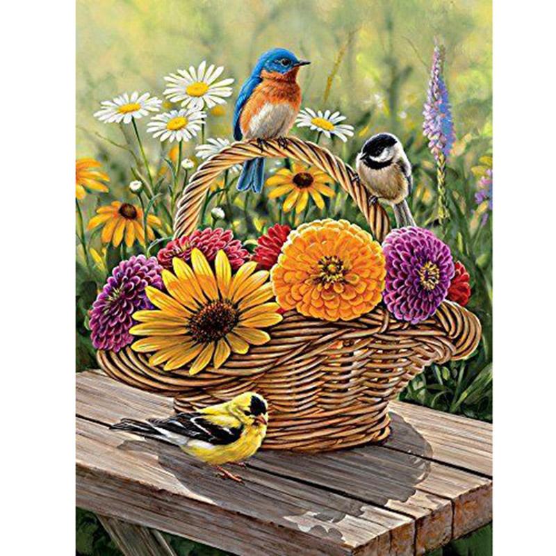 DIY květina 5D diamantová malba Celokulatý vrták Pryskyřice Diamantové vyšívání Mozaika Křížový steh Košík Nástěnné umění Domácí dekorace Dárek