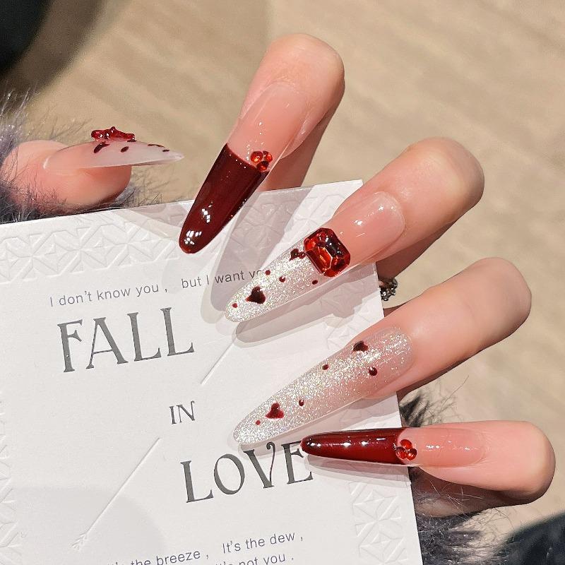 Cat's Eye Wearing Nail Pure Hand-made Nail Piece Fake Nail Wearing Nail Piece Advanced Sense Thin Dog Long