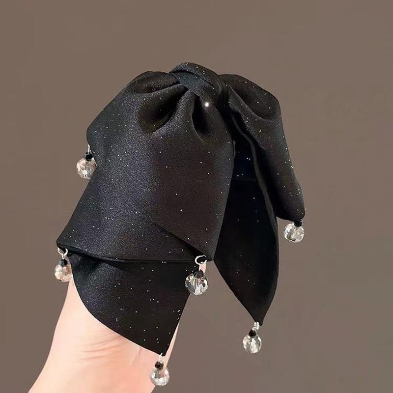 Shine  Lace Fabric Bow Hairpin Shark Clips Hair Claws For Women  Temperament Hair Accessories