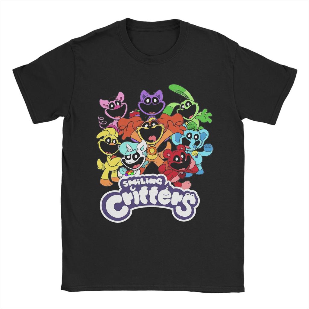 Funny Catnap and Dogday Smiling Critters T Shirt Mens Cotton Short Sleeve Oneck Summer Tops