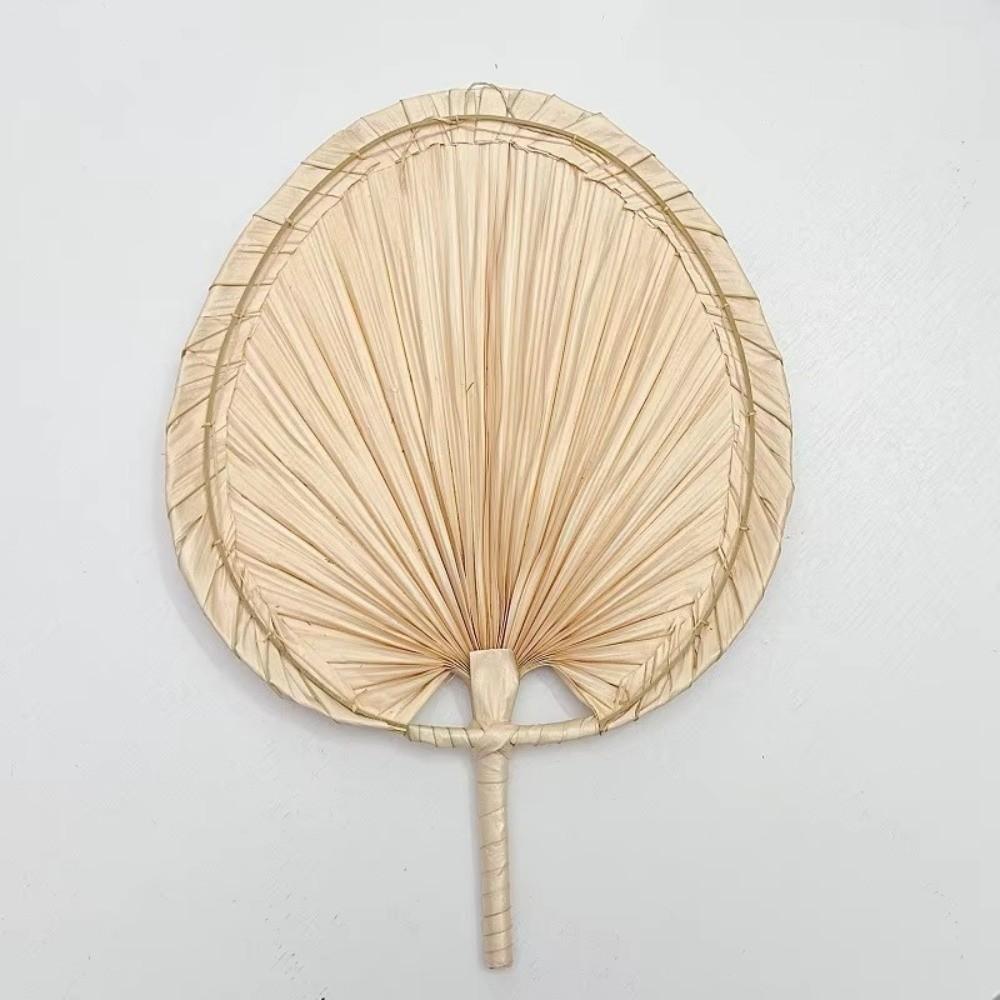 Anti-Mosquito Handmade Woven Straw Fans Portable Decorative Handheld Fans Cattail Fan Beach