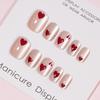 24Pcs Heart Pattern Short Square False Nail Fashion Cats Eye Press On Nail For Daily Wear And Parties