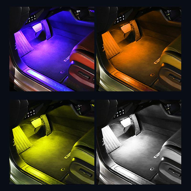 1 a 2/4 Luz de Neón para Coche Luz de Pie LED Retroiluminación Interior Encendedor de Cigarrillos Lámpara de Atmósfera USB Lámpara Decorativa para Coche