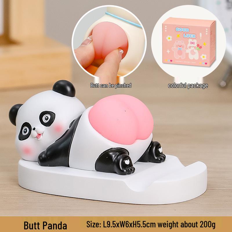 Resin Cartoon Phone Holder - Creative Small Ornament Figure