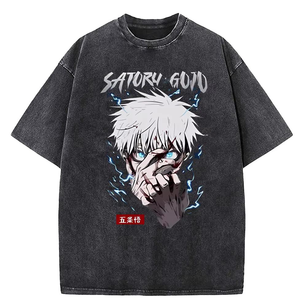 2026 Hot Sale Anime Jujutsu Kaisen Gojo Satoru T Shirts Washed Men Women Cotton Harajuku T-Shirts High Quality Retro for Men Women Tops Tees L