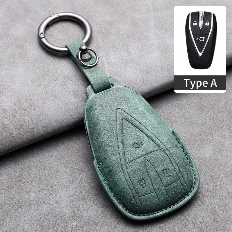 Leather Car Remote Key Case Cover for Changan Deepal S7 SL03 G318 2025 2025 Car Key Fob Shell 4 Buttons Holder Keychain