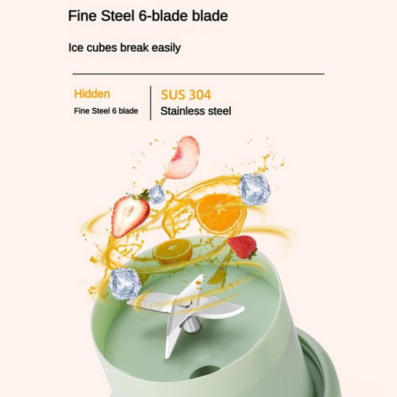 350ML Mini Home Electric Juicer Bærbar USB-lading med halmjuicekopp fruktmaskin