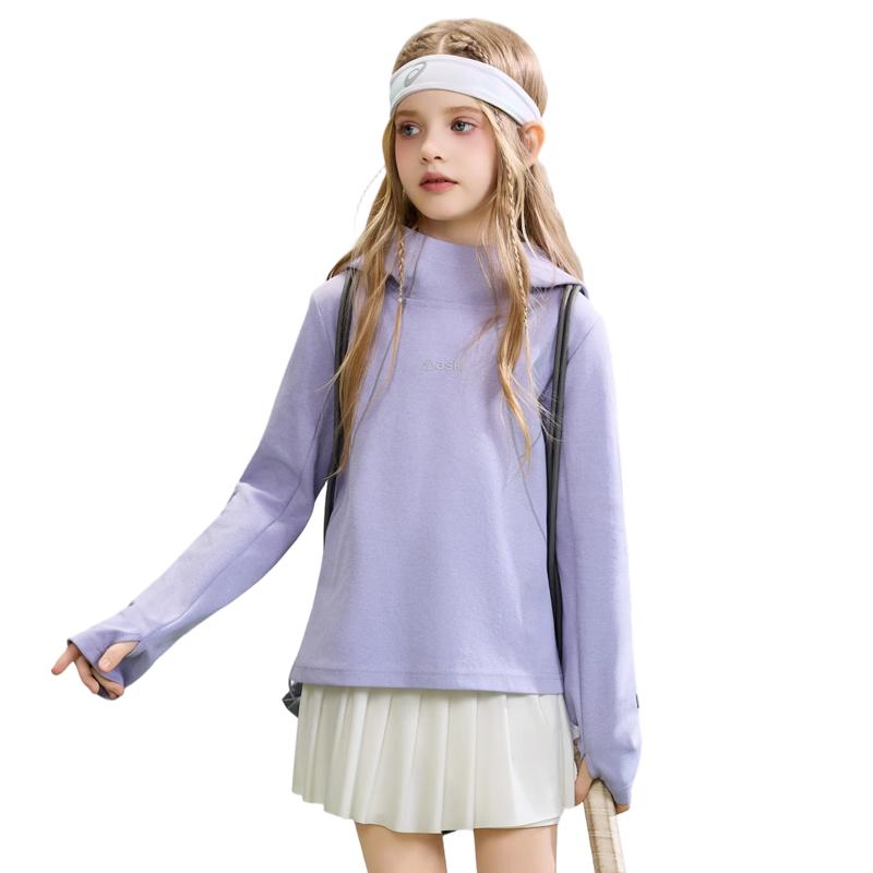 ASK JUNIOR Girls Moisture-Wicking Sun Protection Hooded Sweatshirt 110