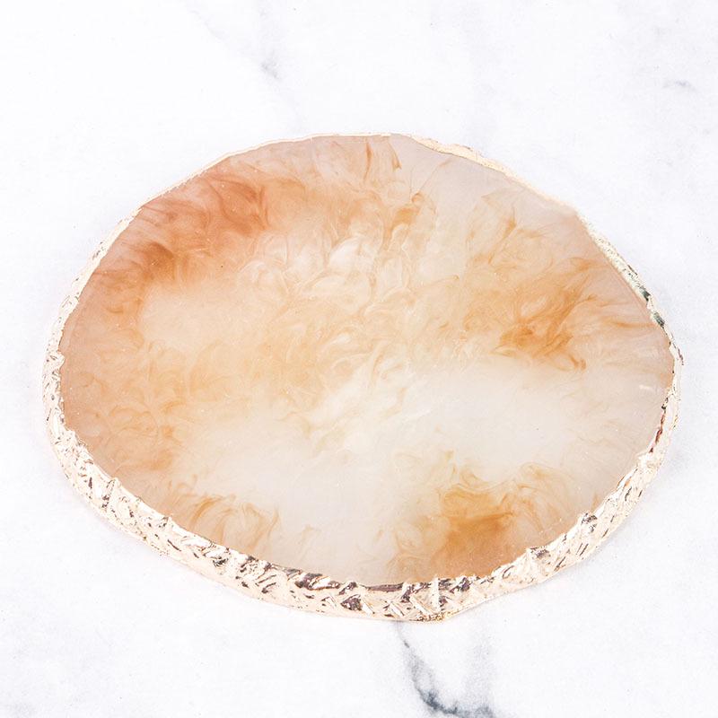 Gold Edge Resin Agate Nail Art Palette