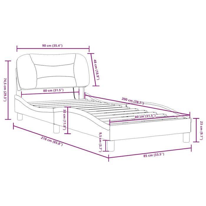VidaXL Bed Frames with LED Lights, Upholstered Bed, Single Bed, Indoor Bedroom Adult Bed, Modern, Black 3213897