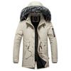 Herren Winter Slim Fit Kapuzenjacke - Mittellang, Dick und Modisch