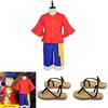 Cautivador disfraz de Monkey D Luffy del Nuevo Mundo de One Piece para Halloween y Cosplay