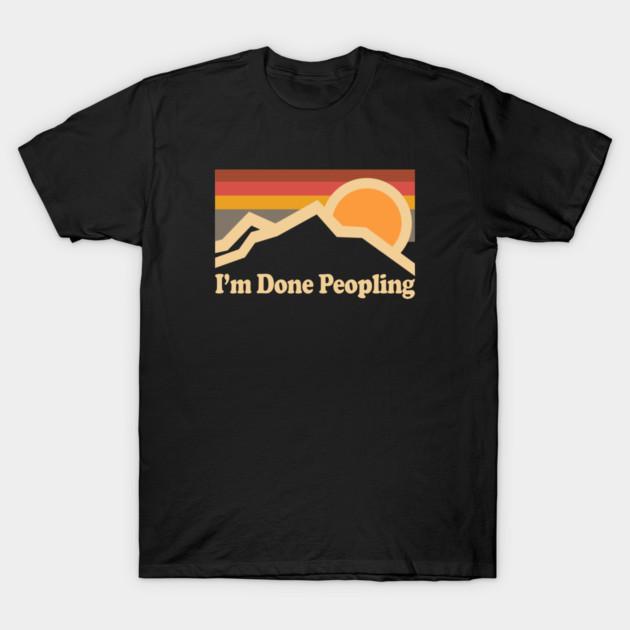 Asian Size Men Black Print T-shirt I'M Done Peopling No-Cut Print Cotton Tshirt