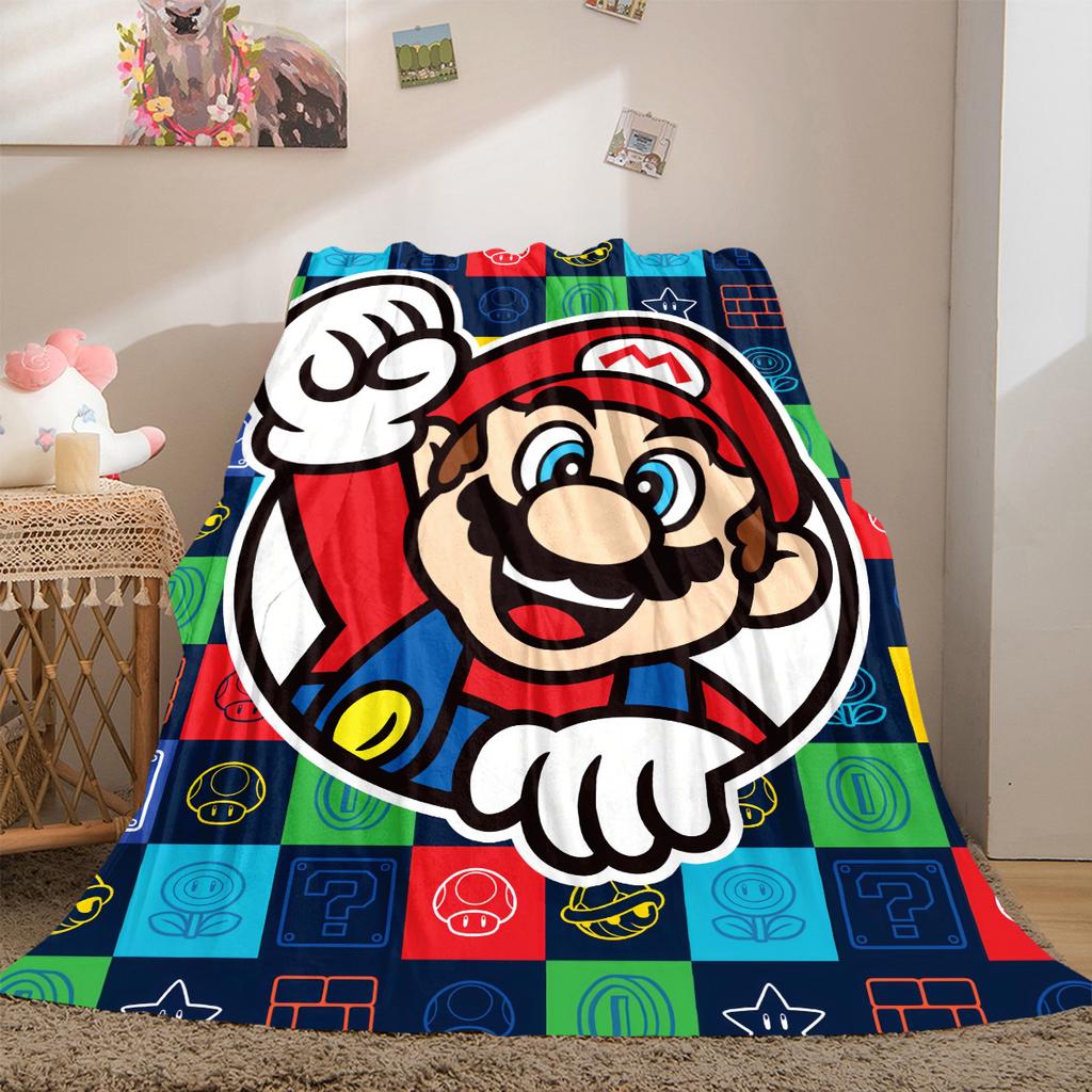 Mario Bros Soft Flannel Blanket Lightweight Cozy Microfiber Blanket for Couch Bed LXR99