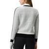 Fila Golf Series Striped Fashion Versatile Cardigan Sweater Women Sweater Jade-White A11W515410F-WT