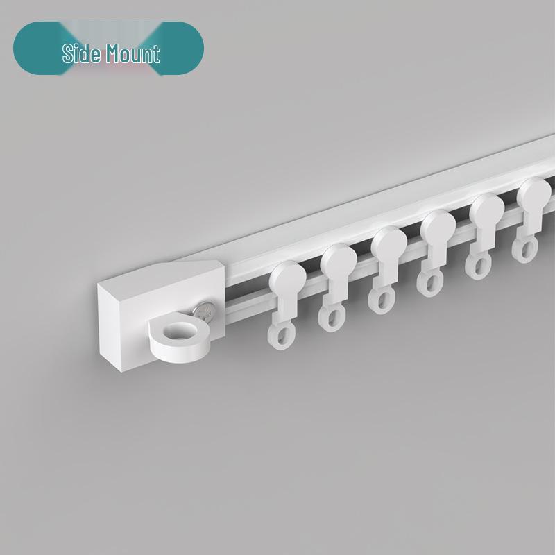 Klebe-Vorhangschiene ohne Bohren: Haken-Typ Nagelfreie Gleitschiene mit Rolle für Einspurvorhänge