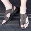 Men's Fashion Business Leisure Beach Shoes Summer Outdoor Breathable Anti Slip Comfortable Type of Clamping Toe Slippers Sandals