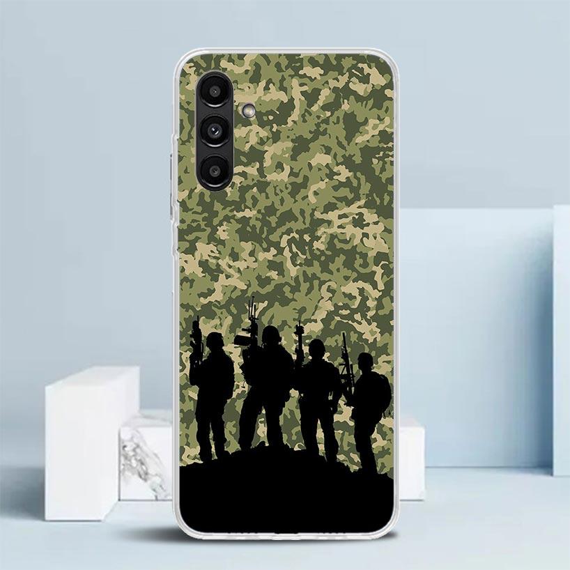 Camouflage Military Cover for Samsung Galaxy A17 A37 A57 A16 A26 A36 A56 A15 A14 A55 Phone Case A13 A53 A25 A35 A24 A34 A23 A33