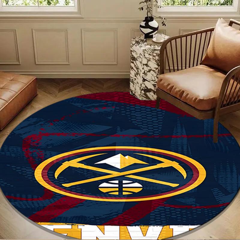 Denver Basketball Team Round Mat, Anti-slip Circle Carpet Chair Rug For livingroom,Bedroom, Doormat Home Decor Gift Christmas Gifts