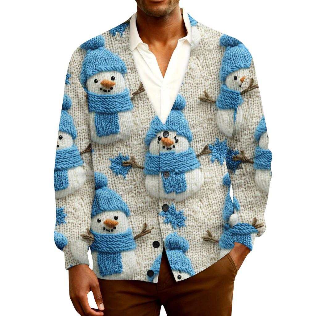 Herre Cardigan med lange ermer i ribbestrikk