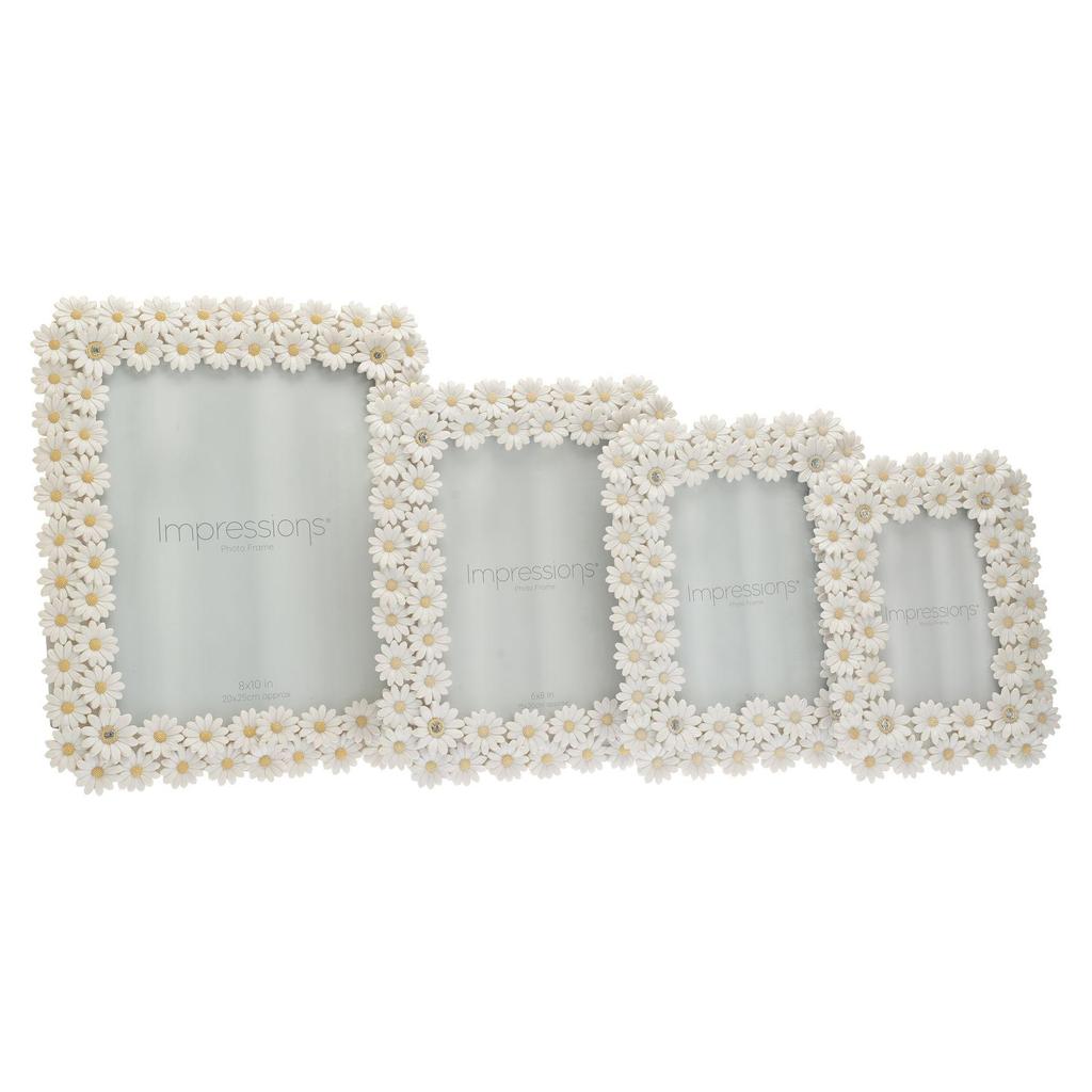 Impressions White Resin Daisy Photo Frame 6 x 8