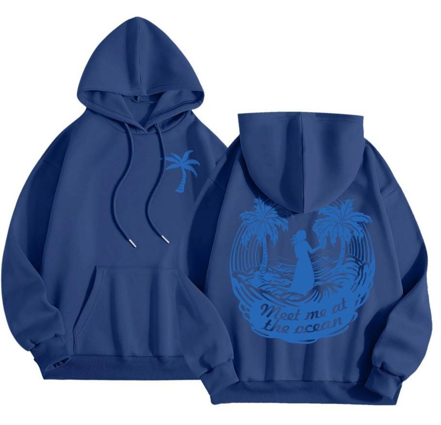 Plus Size Women's Retro Hip Hop Hoodie - Street Style Letter Print, Loose Fit, Autumn/Winter Fashion