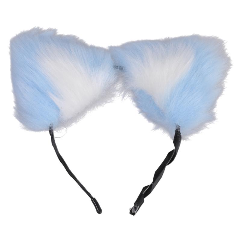 

Плюшевые кошачьи ушки ободки аниме костюм головной убор милые ушки животных обруч для волос для вечеринок свадеб косплея 1 синий/небо
