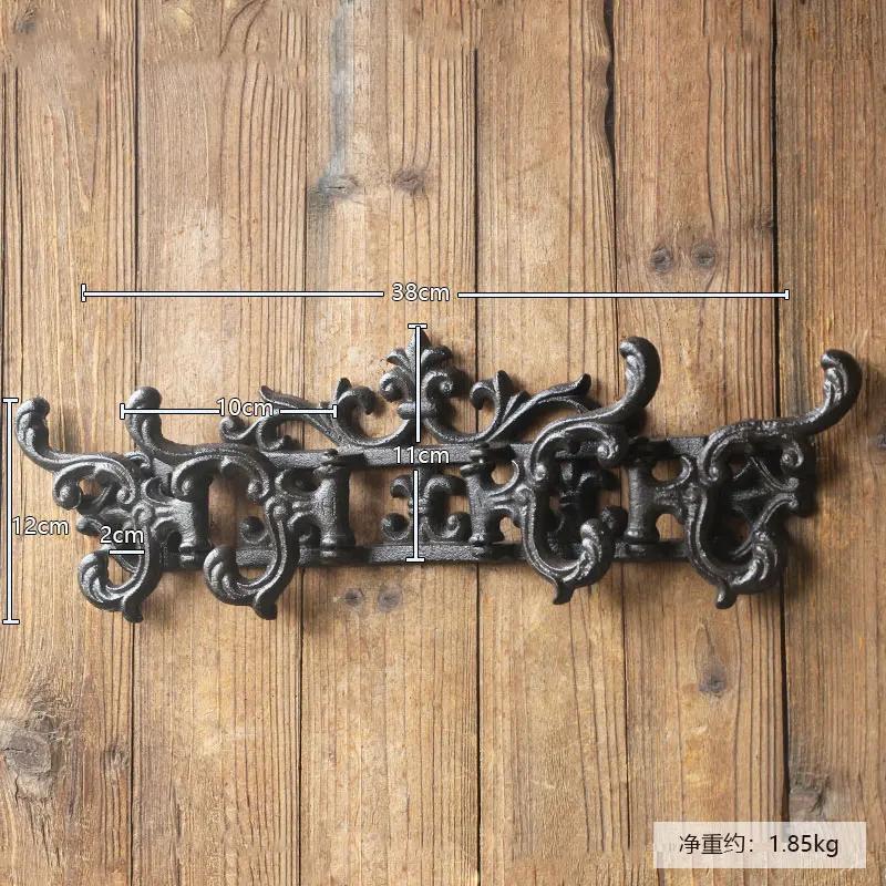 Retro Iron Art Cast Iron Hook Courtyard Garden Outdoor Wall Decoration Clothing Store Clothing Hat European Style Clothes-hook
