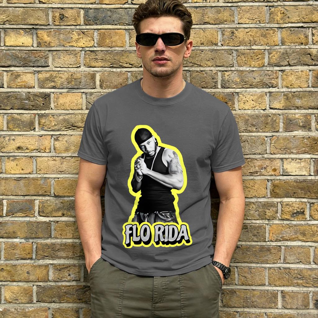 Rapper Flo Rida Tshirt Unisex Novelty 100 Cotton Tees Round Collar Short Sleeve T Shirts Adult Clothes